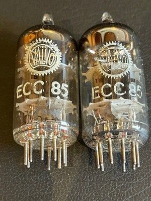 2 x ECC85 6AQ8 VALVO PHILIPS HEERLEN - NOS - NIB