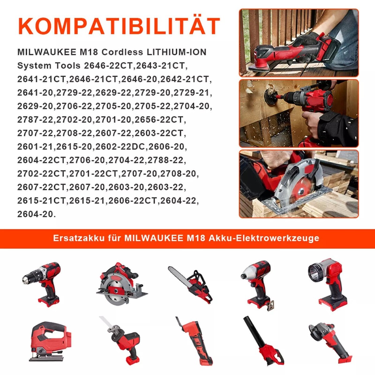 2X Powarobor M18B5 18V 5,0Ah Ersatzakku Kompatibel mit Milwaukee M18 18Volt Akku 48-11-1860 2X Powarobor M18B5 18V 5,0Ah Ersatzakku Kompatibel mit Milwaukee M18 18Volt Akku 48-11-1860