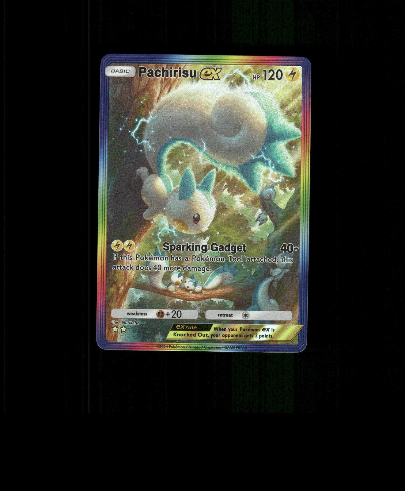 FAN-ART READ DESCRIPTION BELOW HOLO Pachirisu Card Pachirisu Pokemon Card   p1