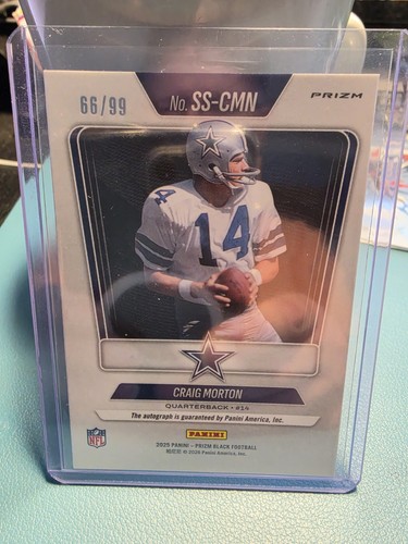 2025 Panini Prizm Black Craig Morton Sensational Signatures Prizm SP 5/99 SS-CMN