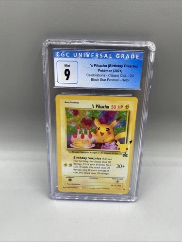 2021 Birthday Pikachu (____'s Pikachu) 24 – Pokemon Celebrations Classic CGC 9