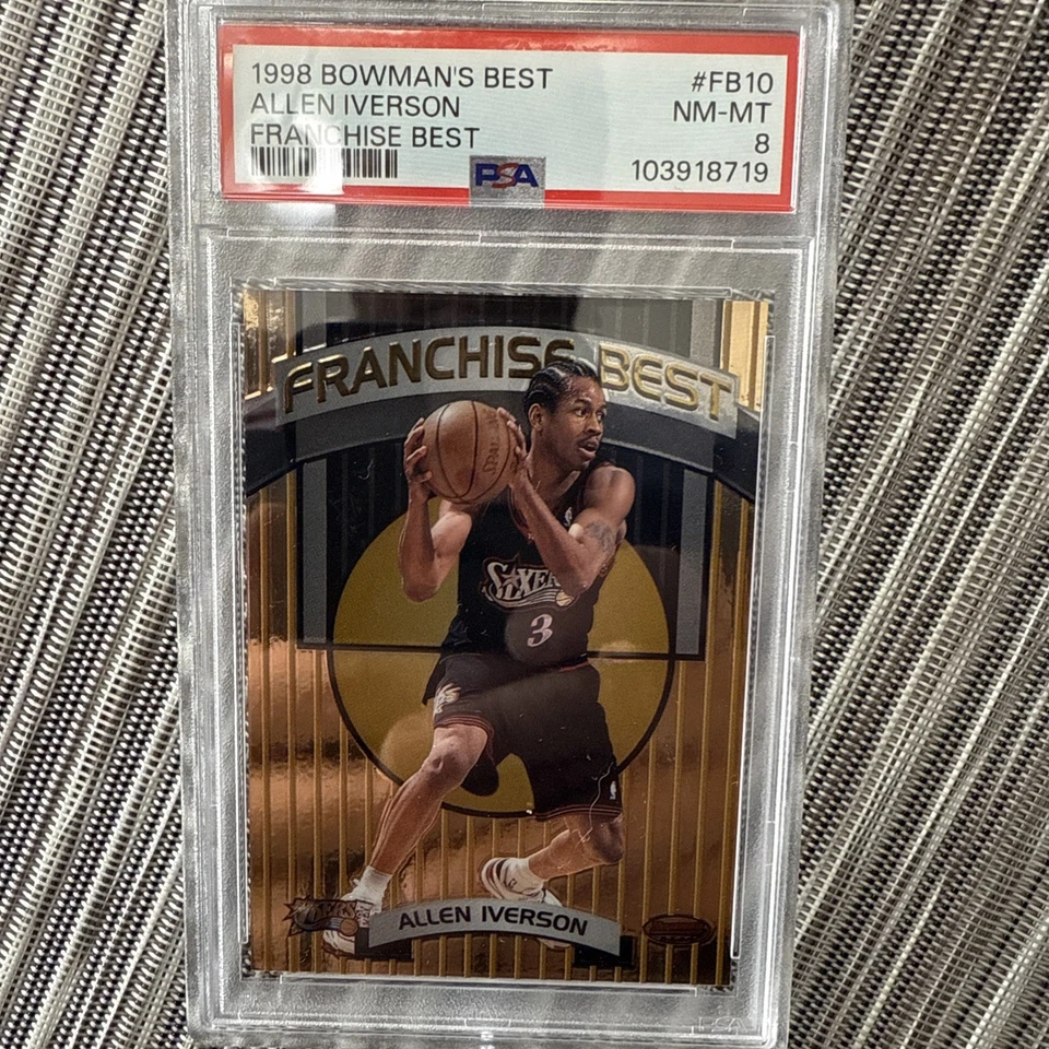 1998-99 Bowman's Best Lot Michael Jordan/Allen Iverson #FB1 and FB10 Both PSA 8! - Image 4 of 4