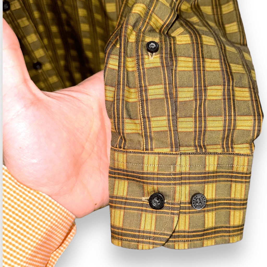 Robert Talbott Green Check Button Down Shirt Size… - image 6