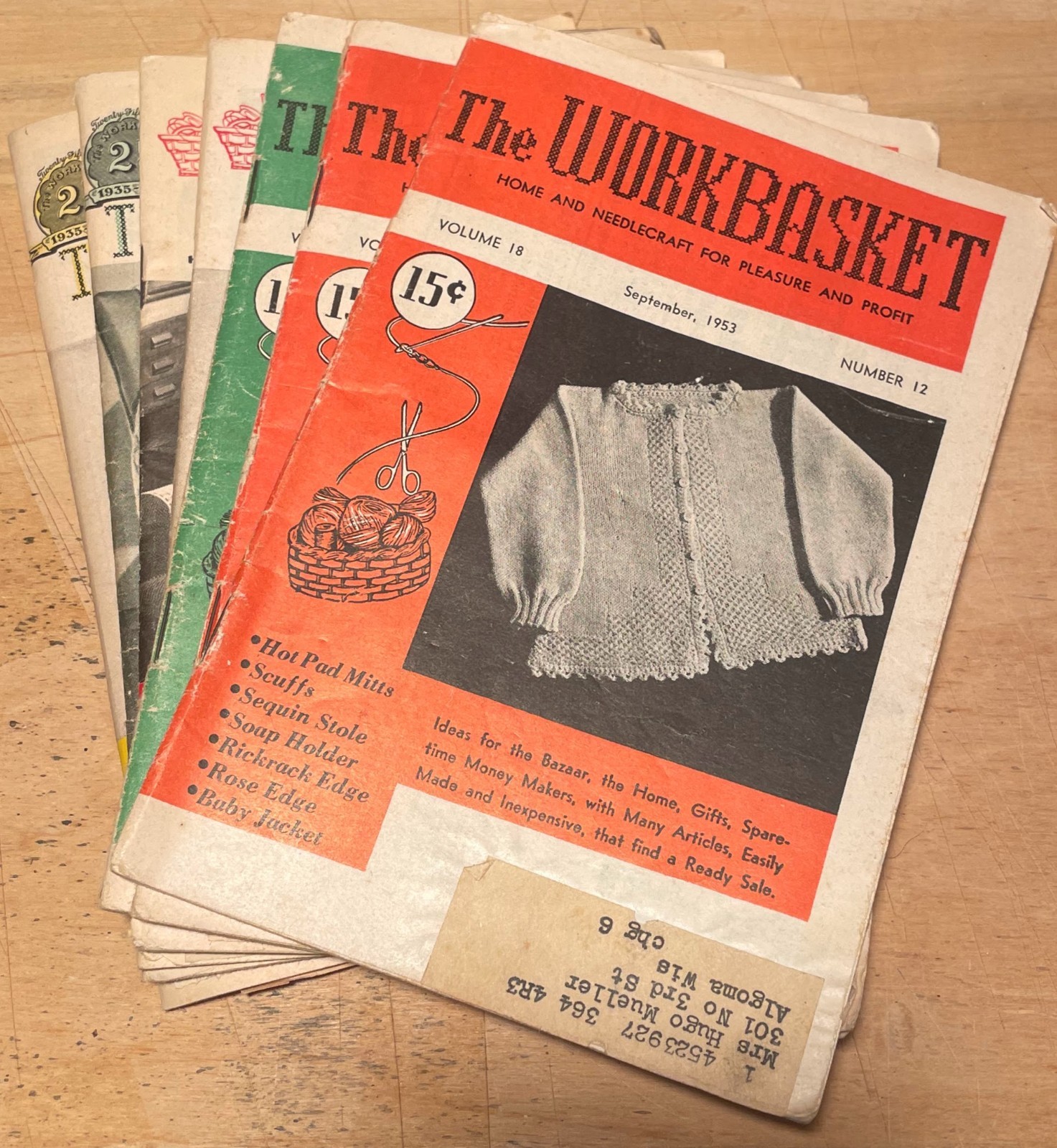 Lot of 7 of The Workbasket Magazine Sewing Home & Needlecraft 1950's