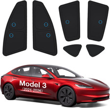 2026 Upgrade Tesla Model 3 Side Window Sunshade Ice-Crystal Cool, Suction No-Fa