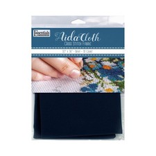 Essentials By Leisure Arts Aida Cloth, 18 Count, Navy Cross Stitch 30x36