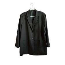 Nasty Gal Minimal Notch Lapel Collar Relaxed Fit Pocket Classic Blazer Size 12