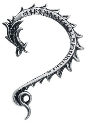 Alchemy Gothic Ohrstecker Damen Jormungand silberfarben Standard