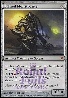 Etched Monstrosity 1x FOIL NPH MTG New Phyrexia Mythic NM artifact