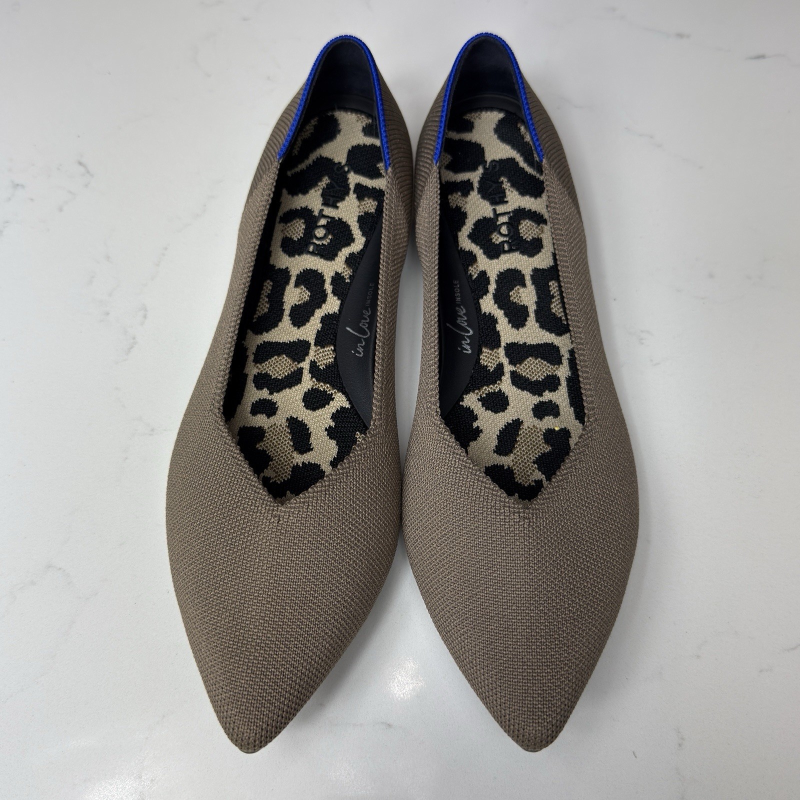Rothy's The Point II Portobello Flat Leopard Print In Love Insole Size 10