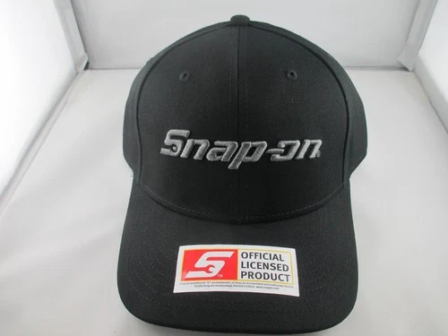 Snap-On Logo Baseball Cap Black Grey Lettering Snapback Trucker Hat