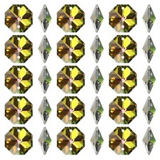 K9 Crystal Octagon Beads 2 Holes 100 Pack 14mm Chandelier Prisms, Colorful