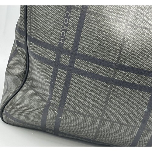 COACH F71072 Gray Black Tattersall Metropolitan Tote Messenger Briefcase Bag - Picture 6 of 14