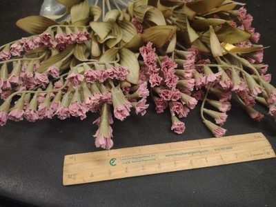 18'' Dry-Look Silk Statice Bush, 11 Stems, Mauve/Pink, Sage/Taupe Fall Foliage