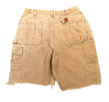 CARHARTT B112 US Men s 34 Brown Duck Cargo Utility Work Cut Off Shorts