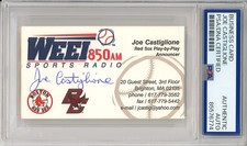 JOE CASTIGLIONE SIGNED BUSINESS CARD PSA DNA AUTOGRAPHED BOSTON RED SOX HOF