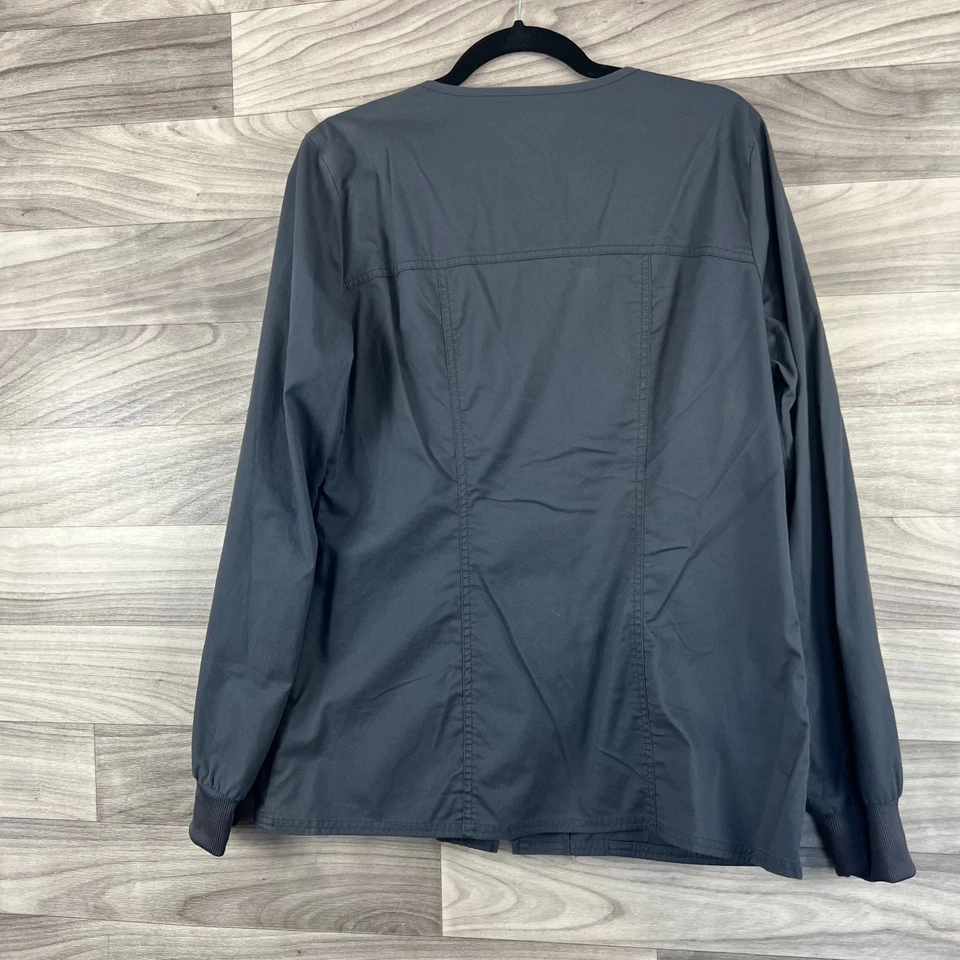Cherokee Scrubs Jacket Women's M Gray Workwear Core Stretch Full Zip Workwear - Image 2 of 4