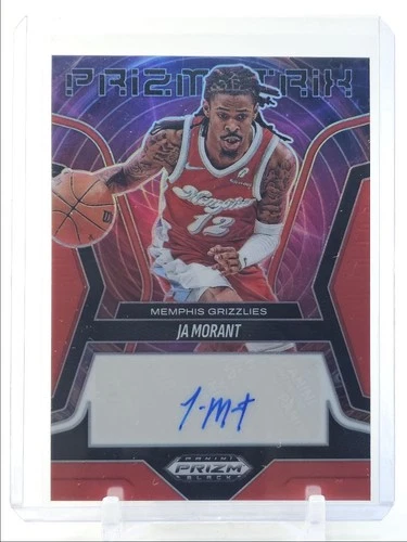 JA MORANT 2024-25 PRIZM BLACK PRIZMATRIX SIGNATURES RED AUTO /99 Q3464