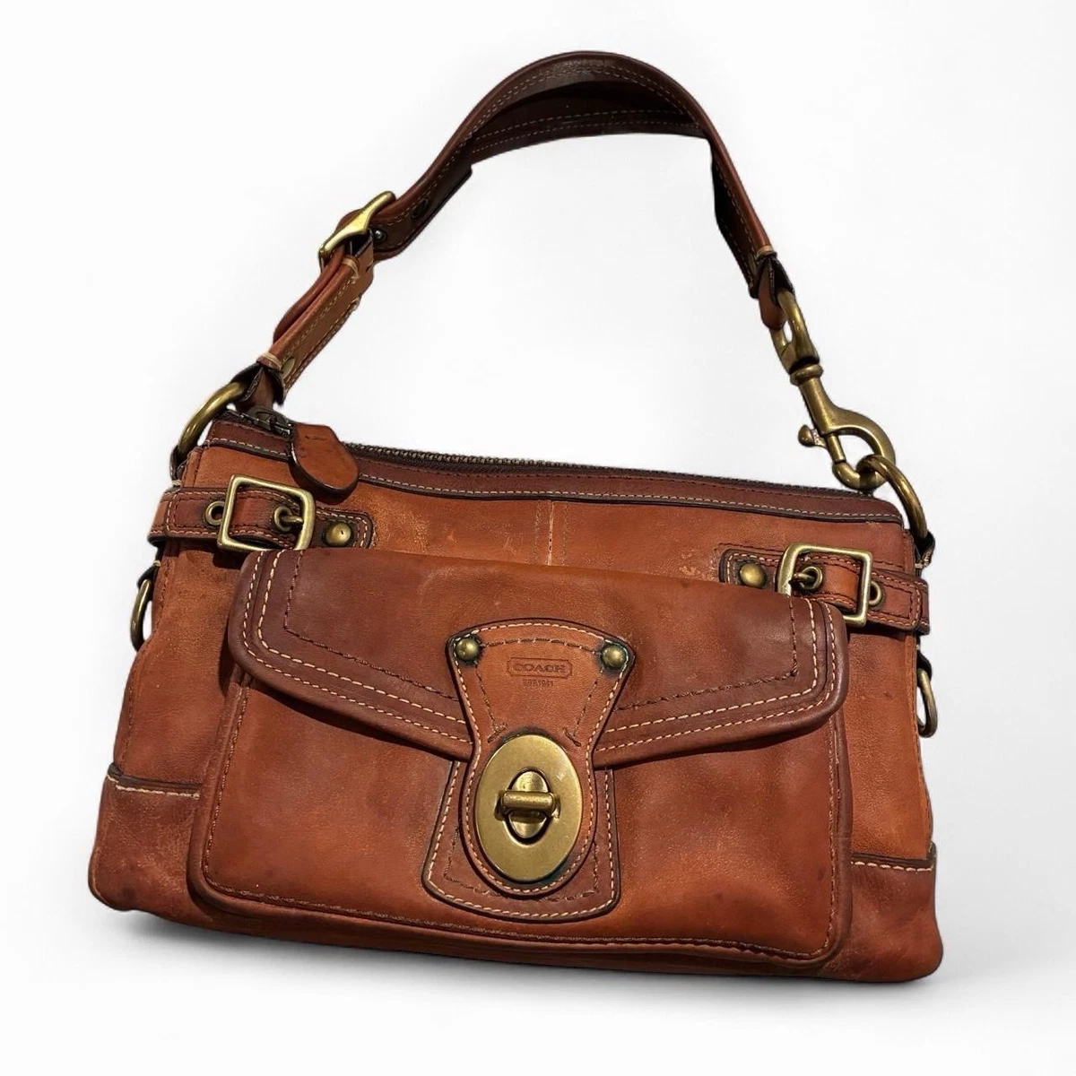 極美 COACH Legacy Signature Hand Bag BROWN Coach Legacy Brown Bags & Handbags for Women for sale - eBay