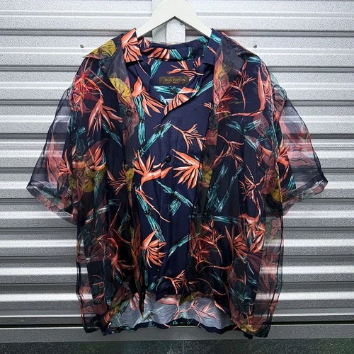 LOUIS VUITTON SS18 SAMPLE DOUBLE LAYER HAWAIIAN SHIRT BUTTON UP RELAXED FIT SZ M - product listing photo