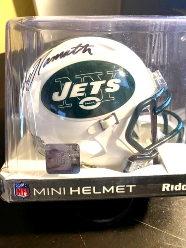 Joe Namath Signed New York Jets Mini Helmet GTSM Namath Holo COA