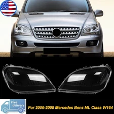 For Mercedes Benz ML350 ML500 W164 2006-2008 Pair Headlight Lens Headlamp Cover