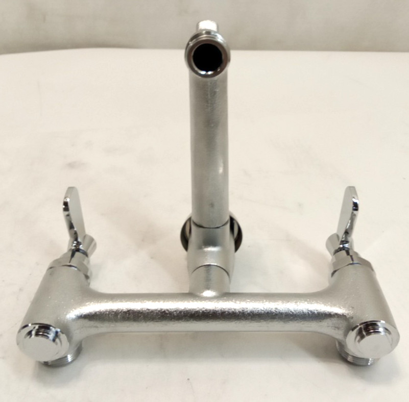 Regency 600FMS86 Wall-Mount 8" Center Mop Sink Faucet 6-1/2" Nozzle w/ Pail Hook