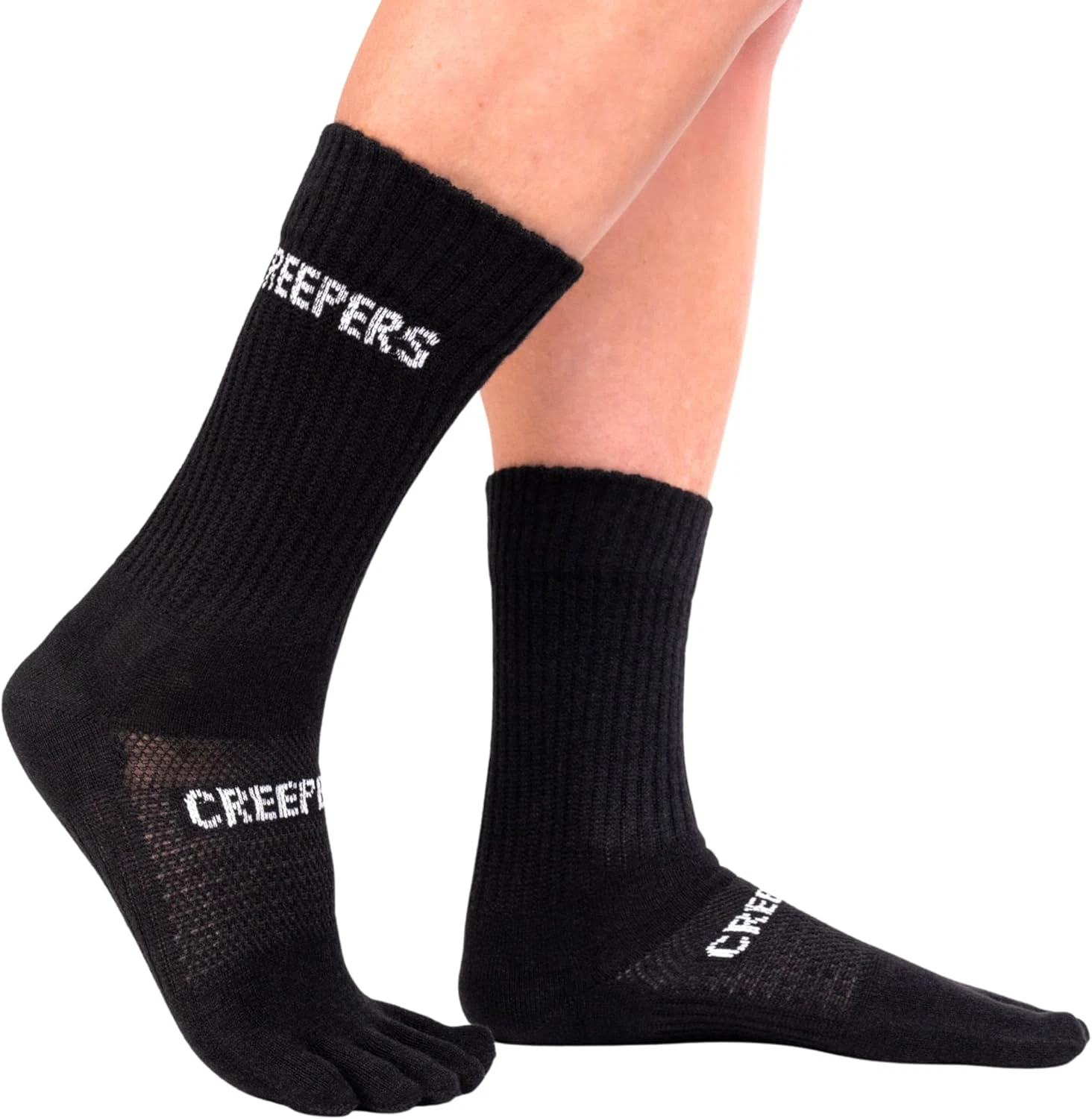 Creepers Blister Busting Merino Wool Toe Socks, Crew Length Hiking & Trails, Uni