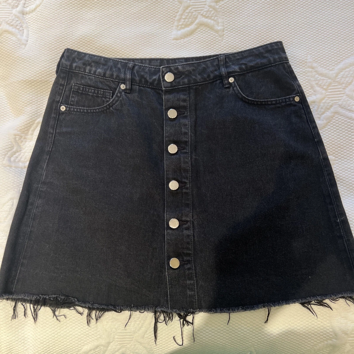Black denim skirt size clearance 14