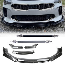 Carbon Fiber Black Front Bumper Lip Chin Body Kit Spoiler For Kia Sportage 10-22
