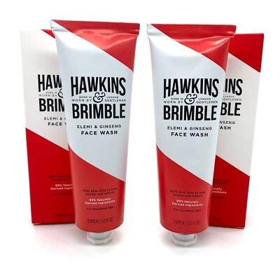 2 x Hawkins & Brimble Elemi & Ginseng Face Wash 150ml - New & Boxed - Free P&P