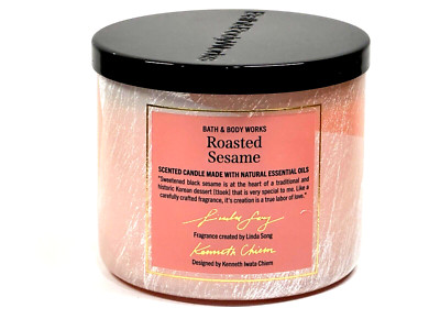 BATH & BODY WORKS ROASTED SESAME SCENTED LARGE 3-WICK 14.5 OZ FILLED CANDLE NEW