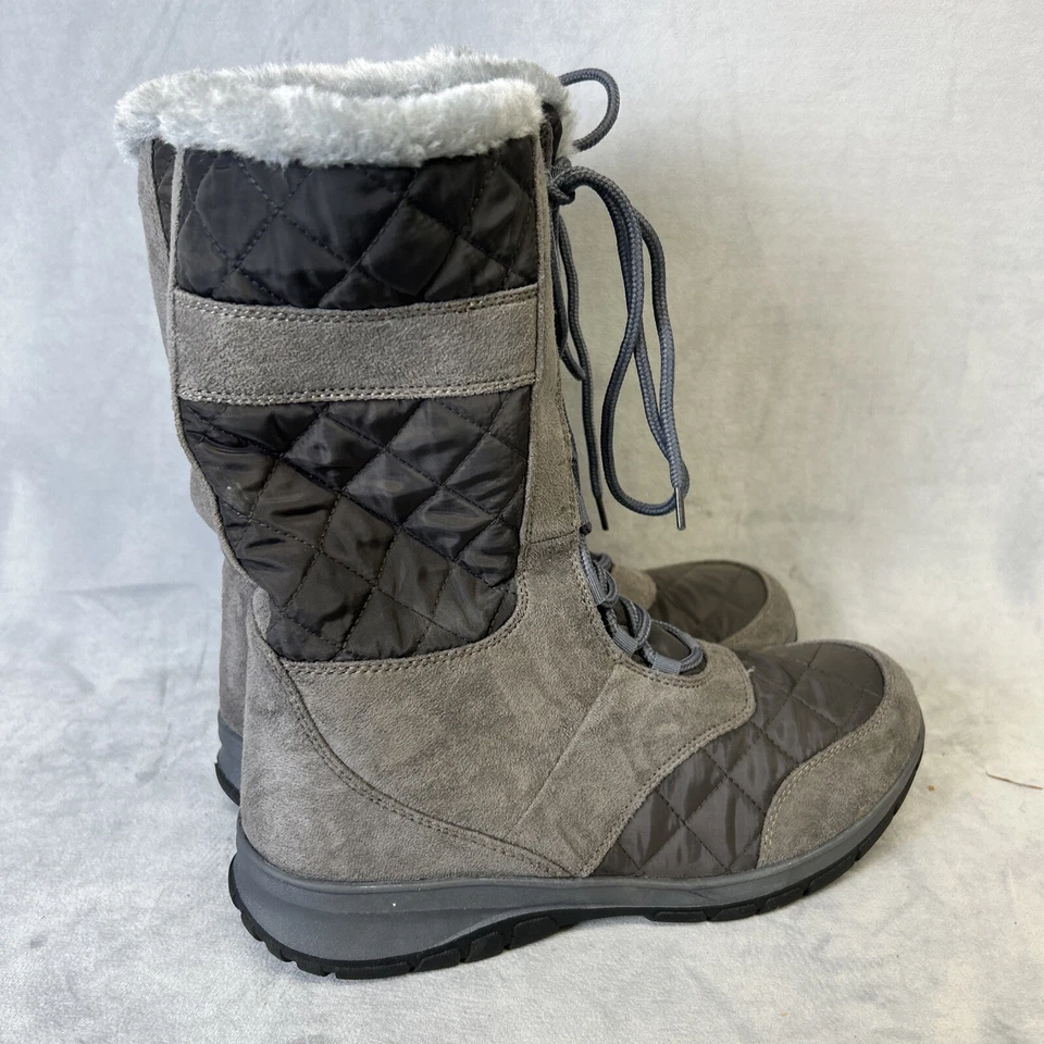 Botas Itasca para mujer talla 9 grises forradas de piel sintética pato frijol con cordones acolchadas al aire libre Foto 2 de 4