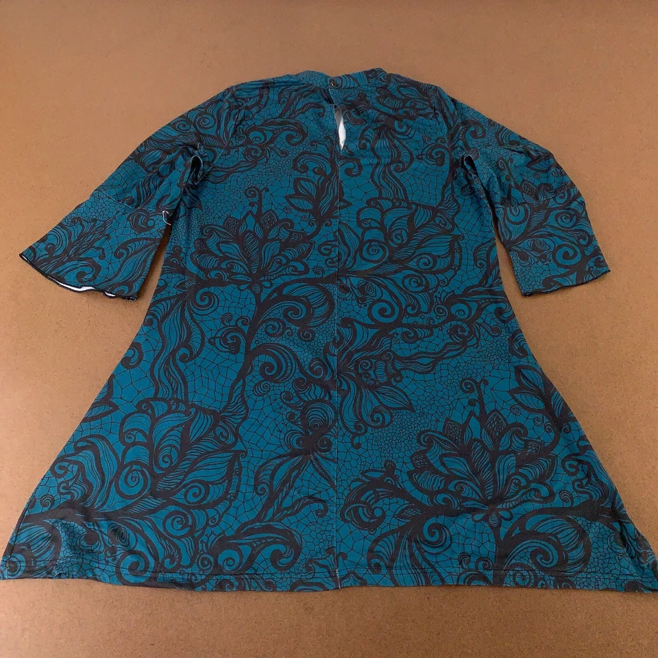 Vestido para mujer Azalea talla XL azul profundo estampado floral manga acampanada línea A Foto 3 de 4