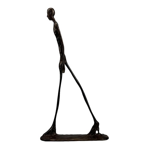 Walking Man Statue Sculpture by Giacometti Real Bronze Replica Vintage - Picture 1 of 8