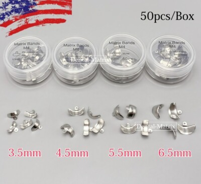 Dental Sectional Contoured System Matrix Bands M4 Metal Matrices Refill 50pcs