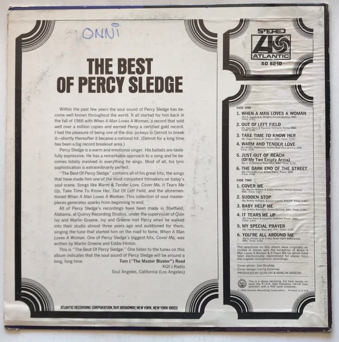 米LP Percy Sledge The Best Of Percy Sledge FRM98210 Friday Music, Atlantic /00260 SLEDGEBLUE_600x600_crop_center