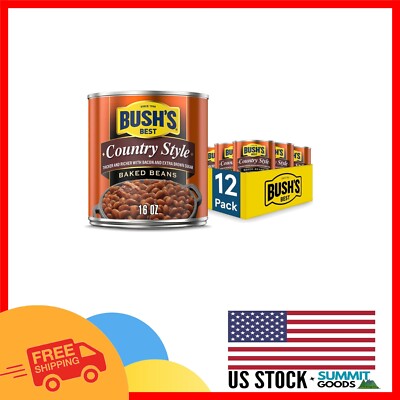 Pack of 12: 16 oz Country Style Baked Beans - Sweet, Savory, Gluten-Free Option