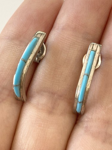Zuni Sterling Silver Turquoise Earrings