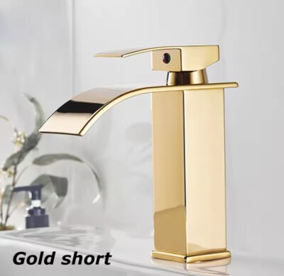 Badarmatur Waschtischarmatur Gold Wasserfall Bidet Einhebel Waschbecken