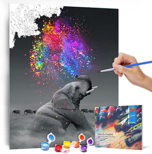 Malen Nach Zahlen Erwachsene Tiere Ohne Rahmen Inklusive Pinsel Und