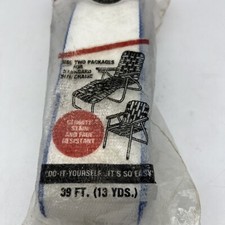 Vintage Wellington Lawn Chair Re-Web Kit 39ft 13 yds  2.5"W USA White Blue