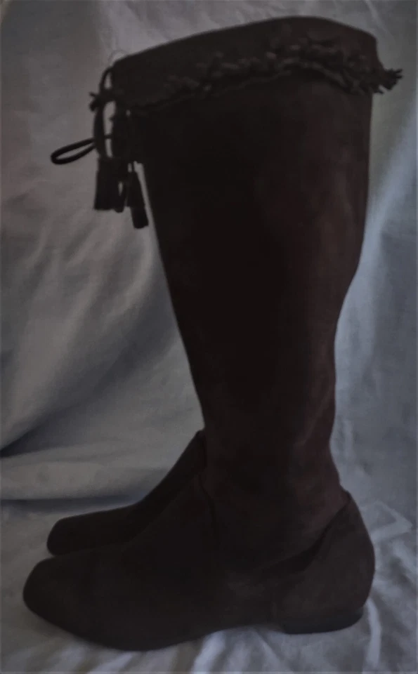 Calvin Klein Womens Mamosa Suede Fringe Boots Size 7 Tie String Top - Image 3 of 4