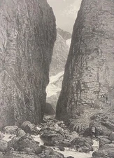 Rue D'Enfer Vallée Du Lys France Pyrénées Lithograph C 1855 Luchon France