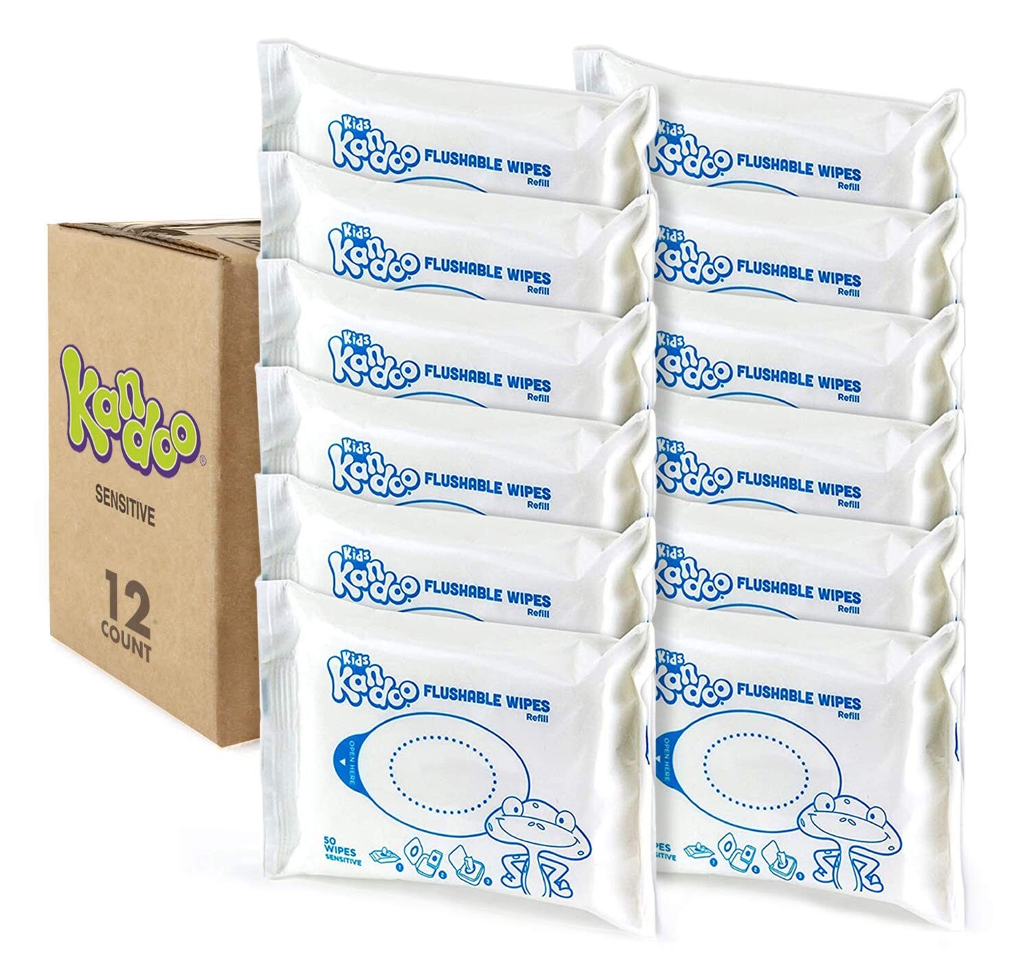 Flushable Wipes for Baby and Kids by Kandoo, Sensitve and Unscented Formula, Hyp