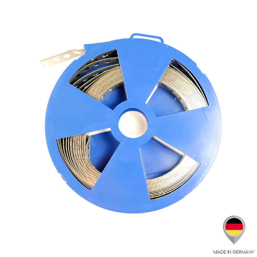 Lochband- und Montageband 17 mm, 1,5 m Rolle, verzinkt