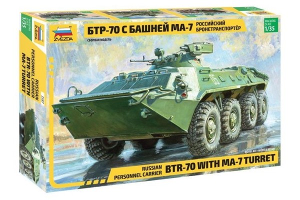 Zvezda 1/35 MilitÄRbausatz Btr 70 Panzer Modellbau Modellauto Statisch-image