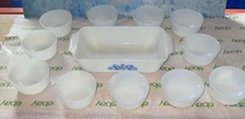 Anchor Hocking Fire King #441 Blue Cornflower Loaf Pan plus 11 custard cups #434