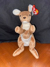 Ty Beanie Baby Pouch Kangaroo w/ Baby Joey 1996 Vintage Plush w/ Tag