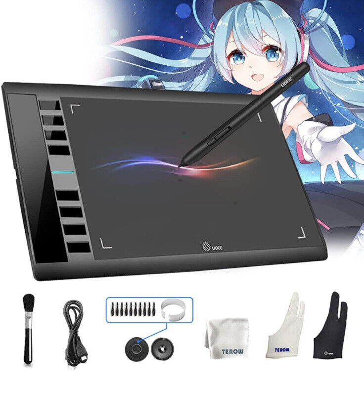 UGEE M708 Graphics Tablet, 10 x 6 inch Large Active Area Drawing Tablet